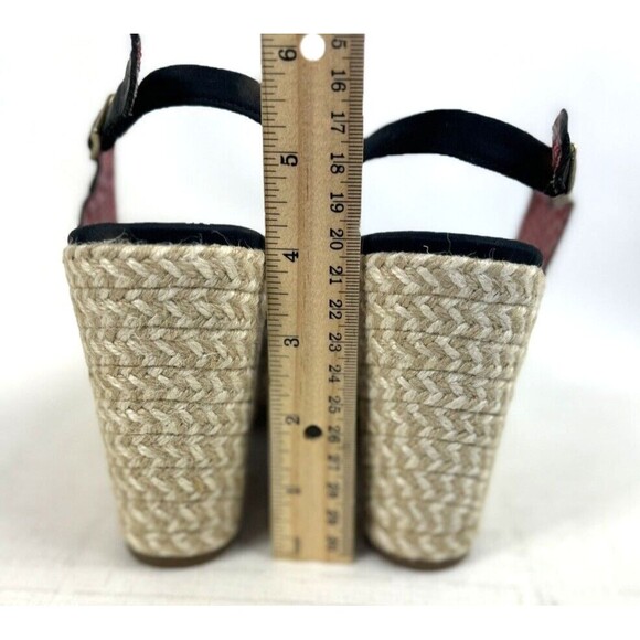 Tommy Hilfiger Espadrille Blue Women's Size 9 Sling Back Hi Wedge Sandal Heels - Picture 10 of 13